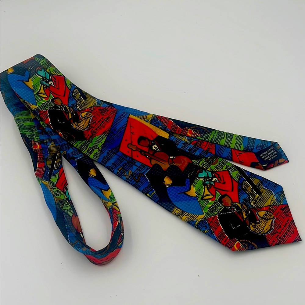 Eagle Neckwear Colorful Abstract Men's Tie Musical Theme 🎷
